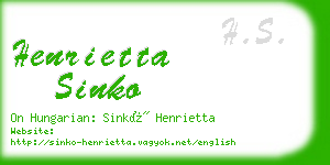 henrietta sinko business card